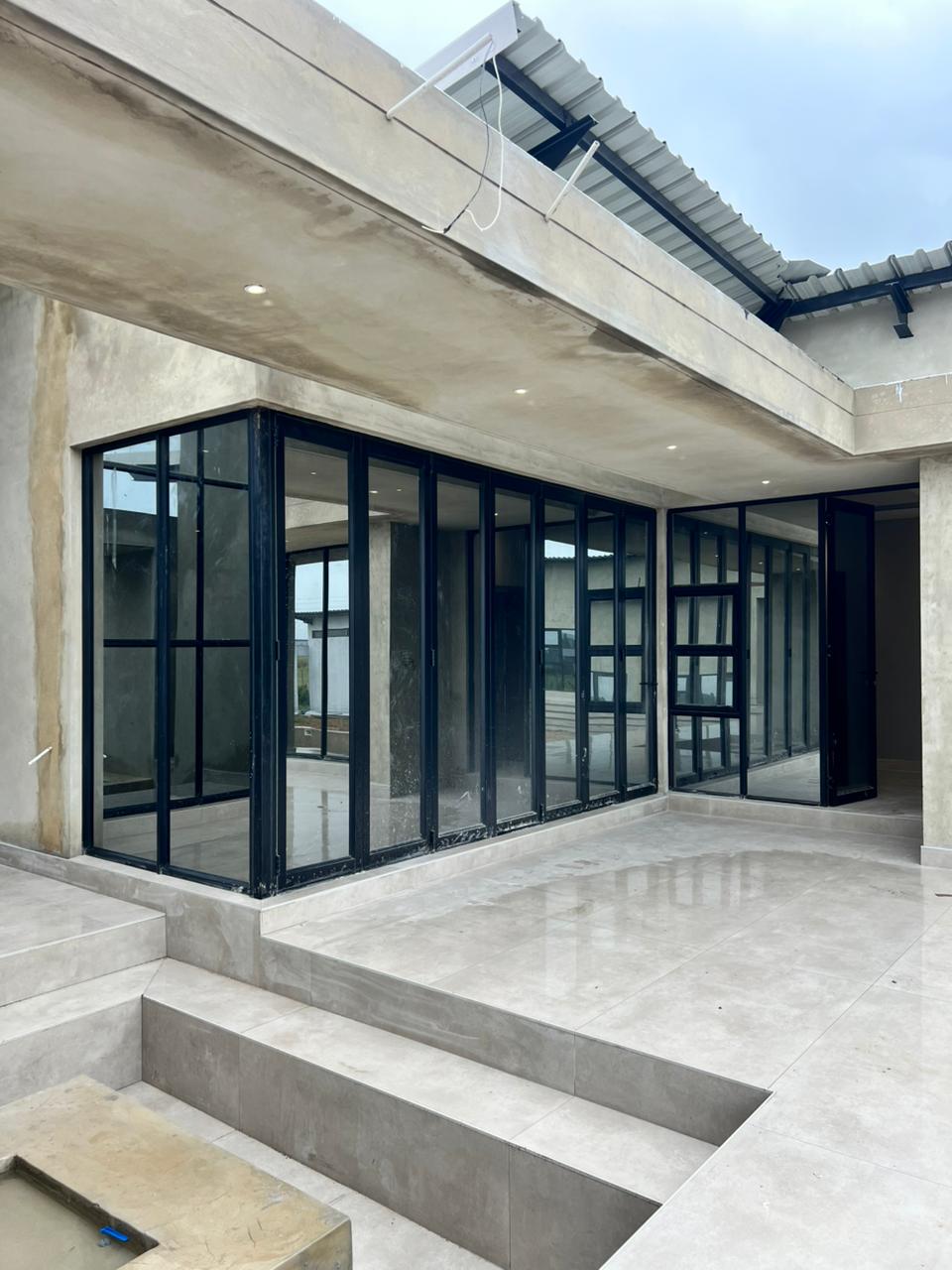 Aluminium windows installed on a commercial building